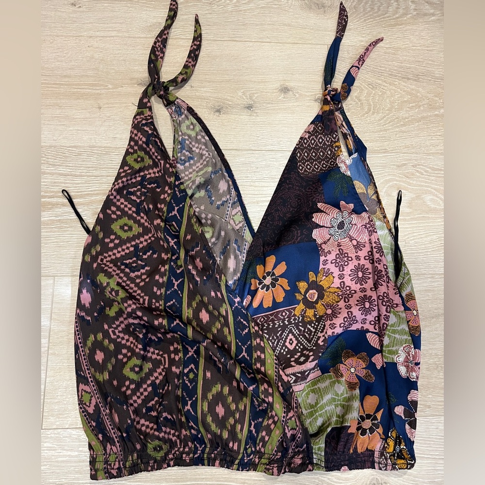 Free people silky blouse EUC